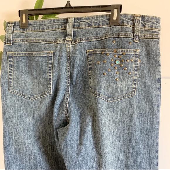 Andre Bini Turquoise Bling Jeans! Size 16 - Picture 4 of 7